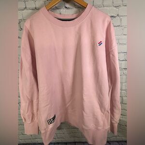 Superdry Pink Oversize Crew Neck Athleisure Cotton Casual Preppy Sweatshirt L